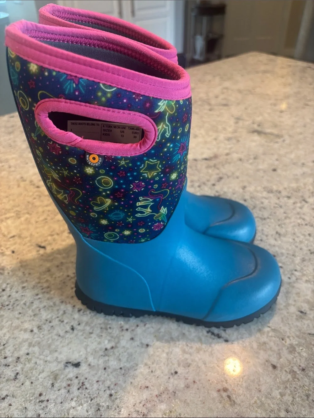 Bogs 4-H | Youth SZ 13 | Outdoor Boots Rain Waterproof Flexible York Neon